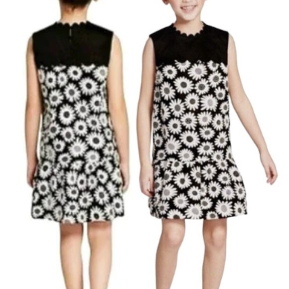 Victoria Beckham Other - Victoria Beckham Target Kids Girls Daisy Floral Mini Dress Black/White Sz Medium